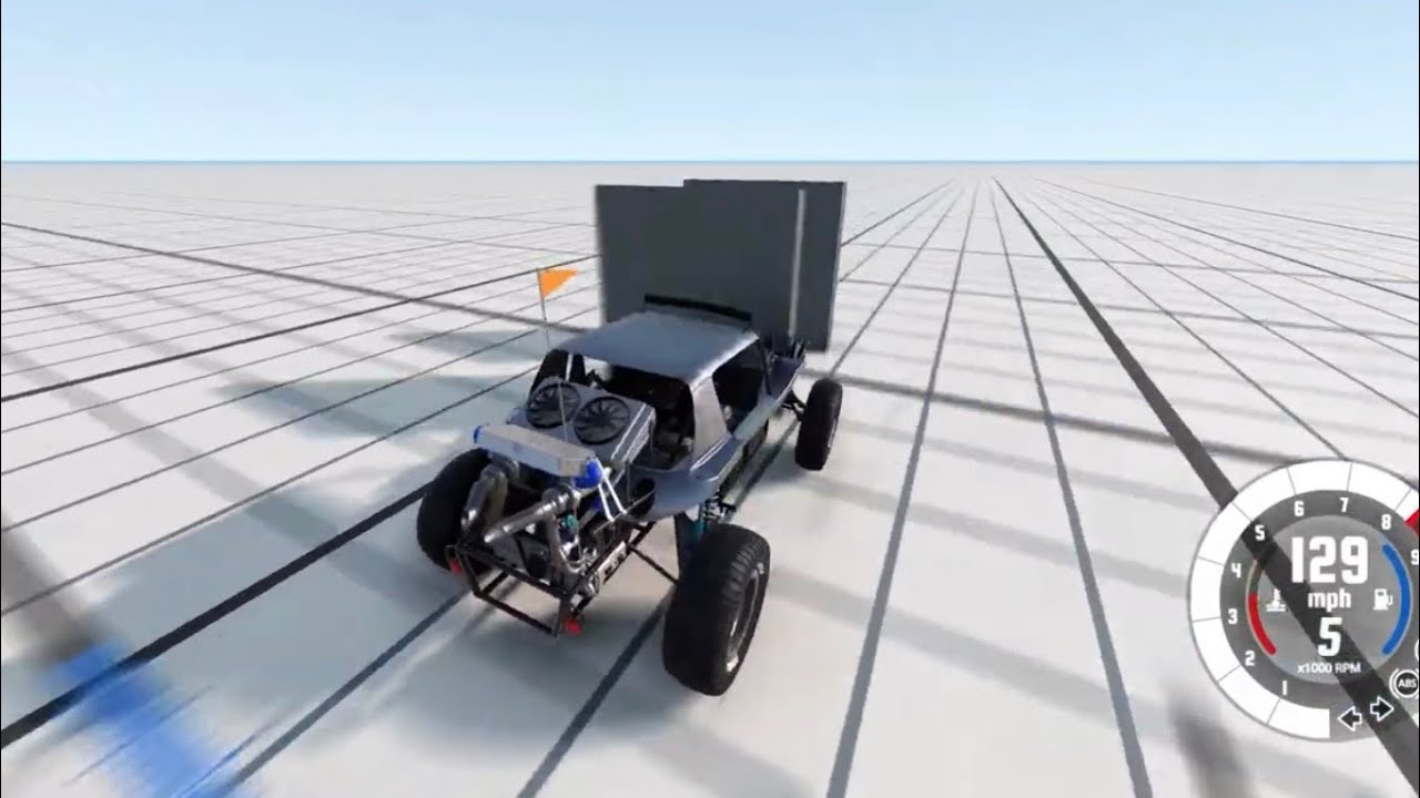Baja Twin Turbo (sq) Dune Buggy vs 2 Cinderblocks Walls in BeaMNG Drive!!!!