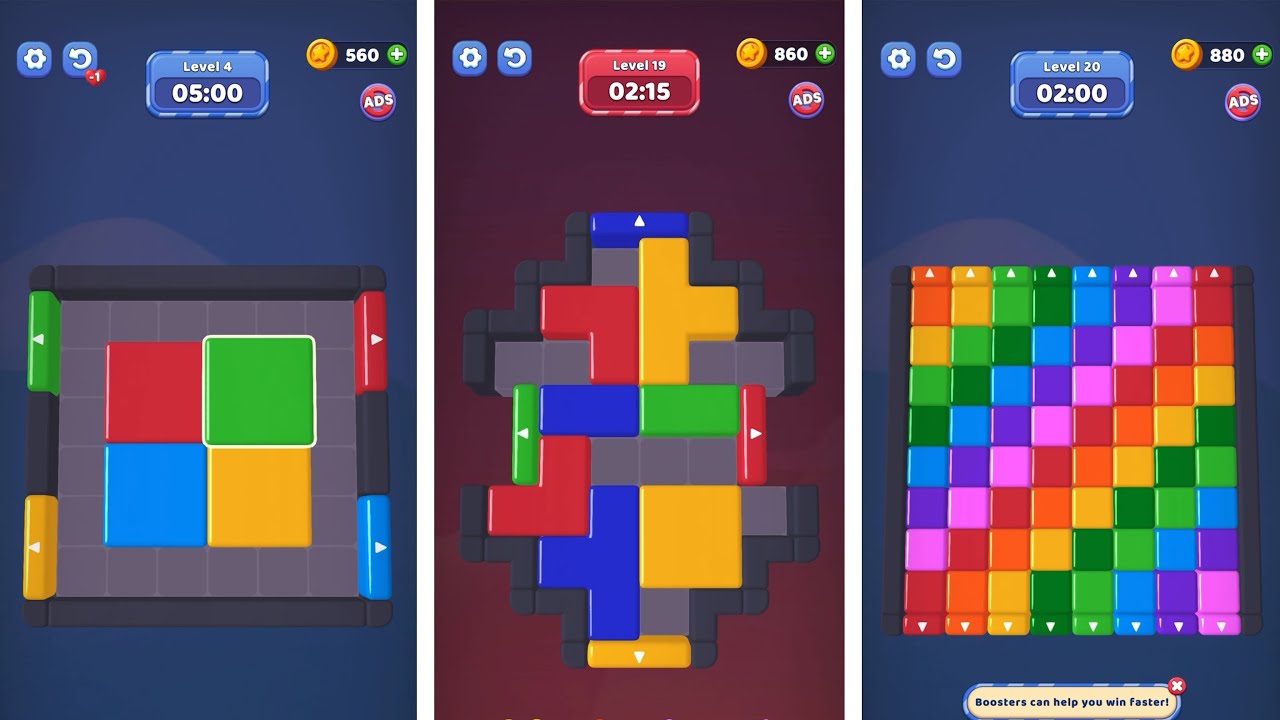 Slide Jam: Block Puzzle Gameplay Levels 1-20