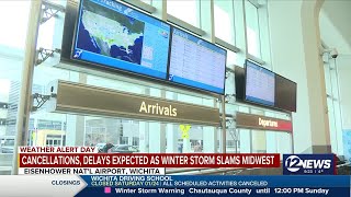 Cancellations, delays expected at airport as winter storm slams midwest
