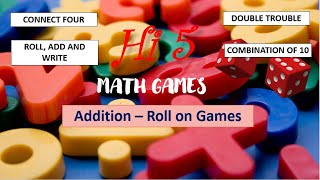 Math dice games for classes 1 to 3. Fun learning math activity for kids.