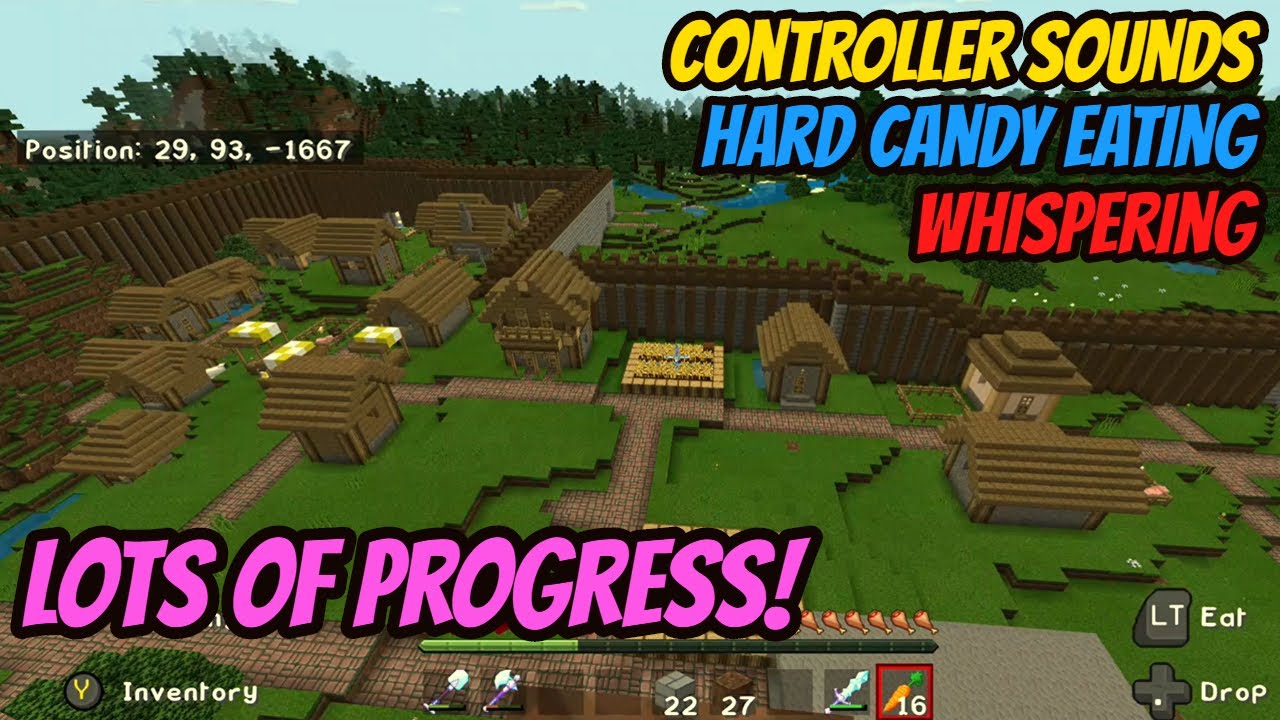 ASMR Gaming: Minecraft | Hard Candy, Whispering, Controller Sounds - Ep 63. Lots of Progress :)