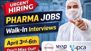 Latest 📢 Pharma Jobs 2026 | Freshers Walk-In Interviews | QA QC Production Jobs 💊