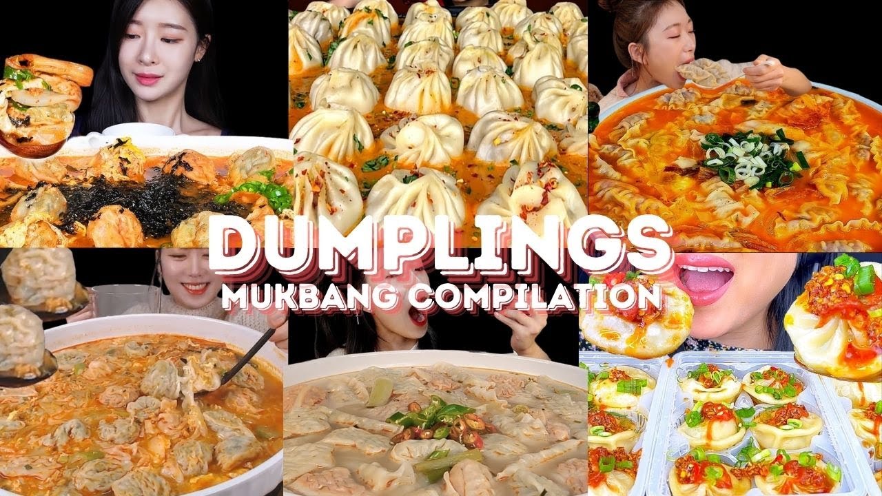 MUKBANG DUMPLINGS *ASMR* COMPILATION |  BIG BITES | EATING SOUNDS