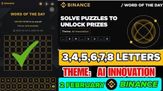Theme AI Innovation | Binance Crypto WODL Answers Today | All Letters WOTD screenshot 5