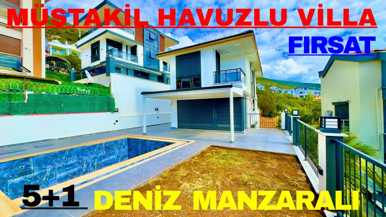 🎇MÜSTAKİL VİLLA🎇 DENİZ MANZARALI HAVUZLU ÖZEL KAPALI GARAJLI 5+1  VİLLA BİZE ULAŞABİLİRSİNİZ 🏡🏡