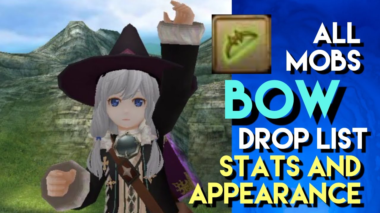 Toram Online All Mobs Bow Drop List Stats and Appearance chae_ YouTube
