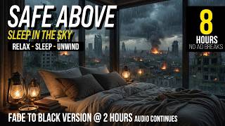 Post-Apocalyptic Penthouse π§οΈ Fade to Black | Rain & Distant Fires for Sleep (8 Hours)