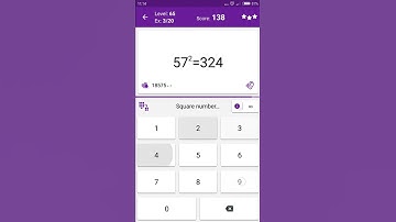 Math Tricks - Training mode - square numbers between 50 and 59 - level 065 (Number Keyboard)