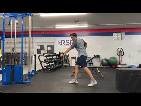 Cable Split Stance 1 Arm Low Row w/ Rotation