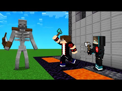 ماين كرافت حماية البيت من السكيليتون العملاق 