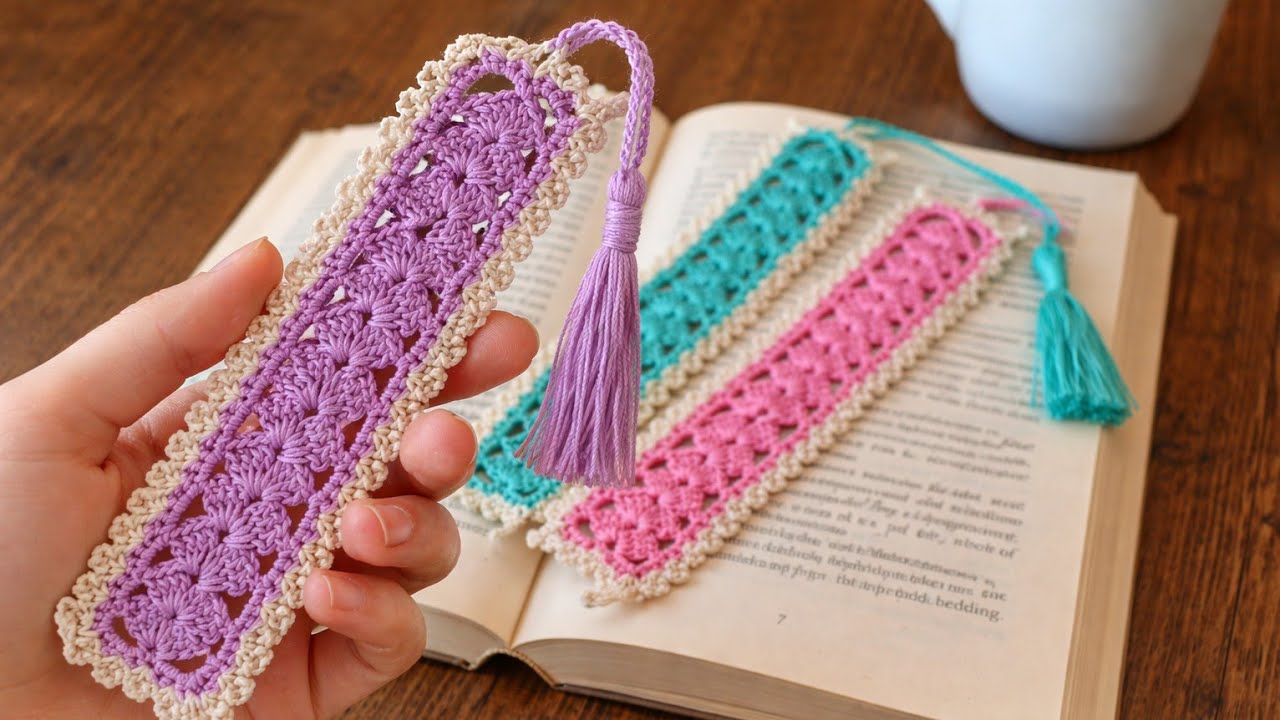 WOW💯✨Easy & Simple Crochet Bookmark Tutorial ❤️ How to Crochet Lace Bookmark 🔖