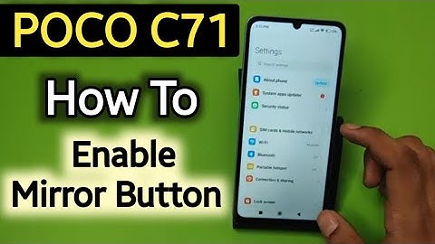Poco C71: Navigation Settings | How to enable mirror buttons