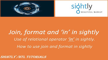 AEM Sightly #10 | join, in and Format in Sightly