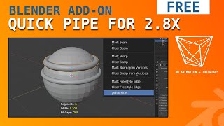 Blender Add-on: Quick pipe for Blender 2.8x (free)