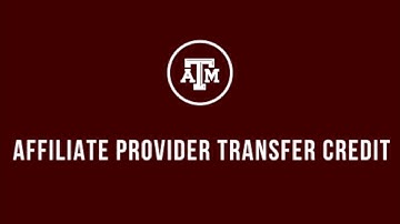 Affiliate Provider Transfer Credit Tutorial