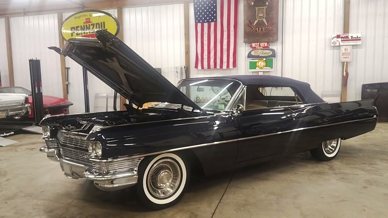 き*ら様 cvlte march 1964 Cadillac DeVille Convertible 43-K Miles Cold start - YouTube