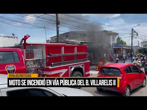 Moto se incendió en vía pública del barrio Villarelis II