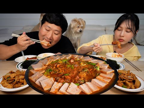 (Budae jjigae without <strong>soup</strong>) 요리&amp;<strong>amp</strong>;먹방!! - Mukbang eating show