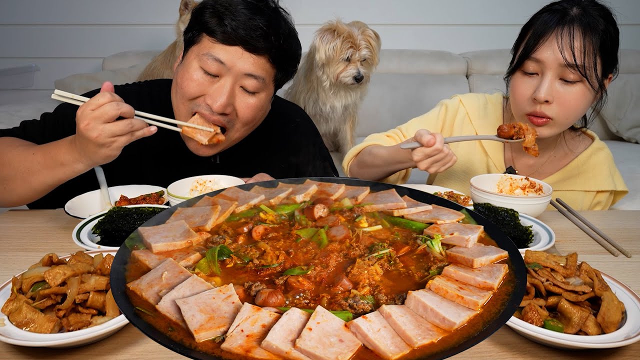 Budae-jjigae без супа, приготовленного GFRIEND - шоу еды Mukbang