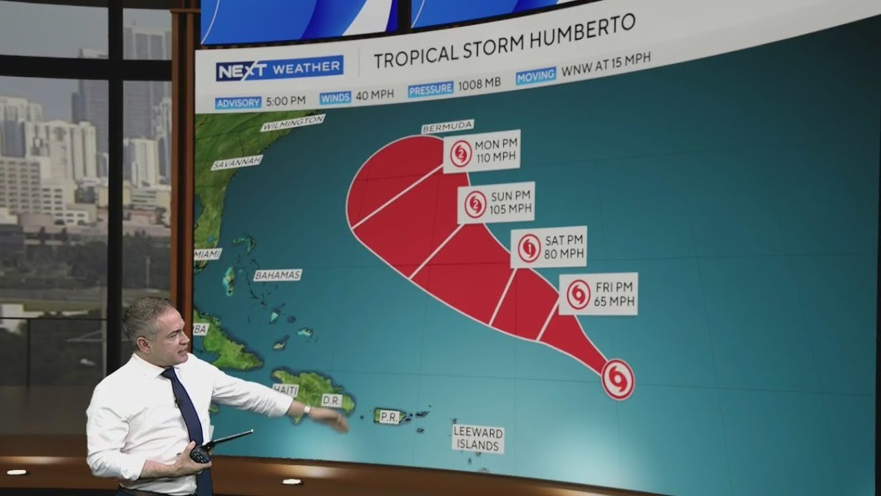 Tropical Storm Humberto forms in the Atlantic - YouTube