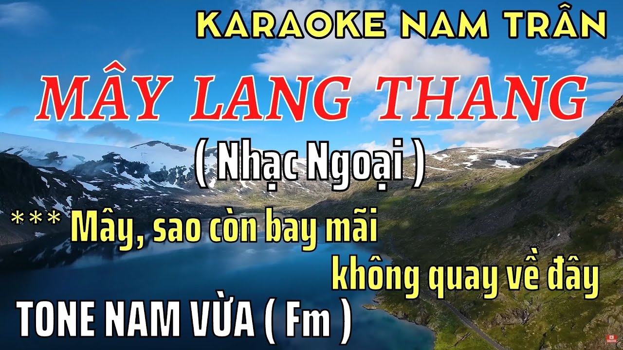 Karaoke Tóc mây  Tone Nam  YouTube