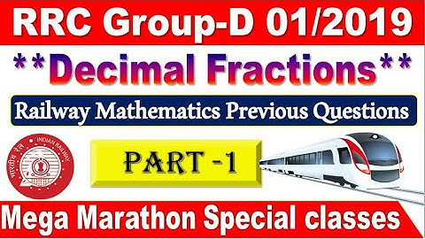 Decimal Fractions Railway Previous Year Questions Part 1 for all Group D by SRINIVASMech