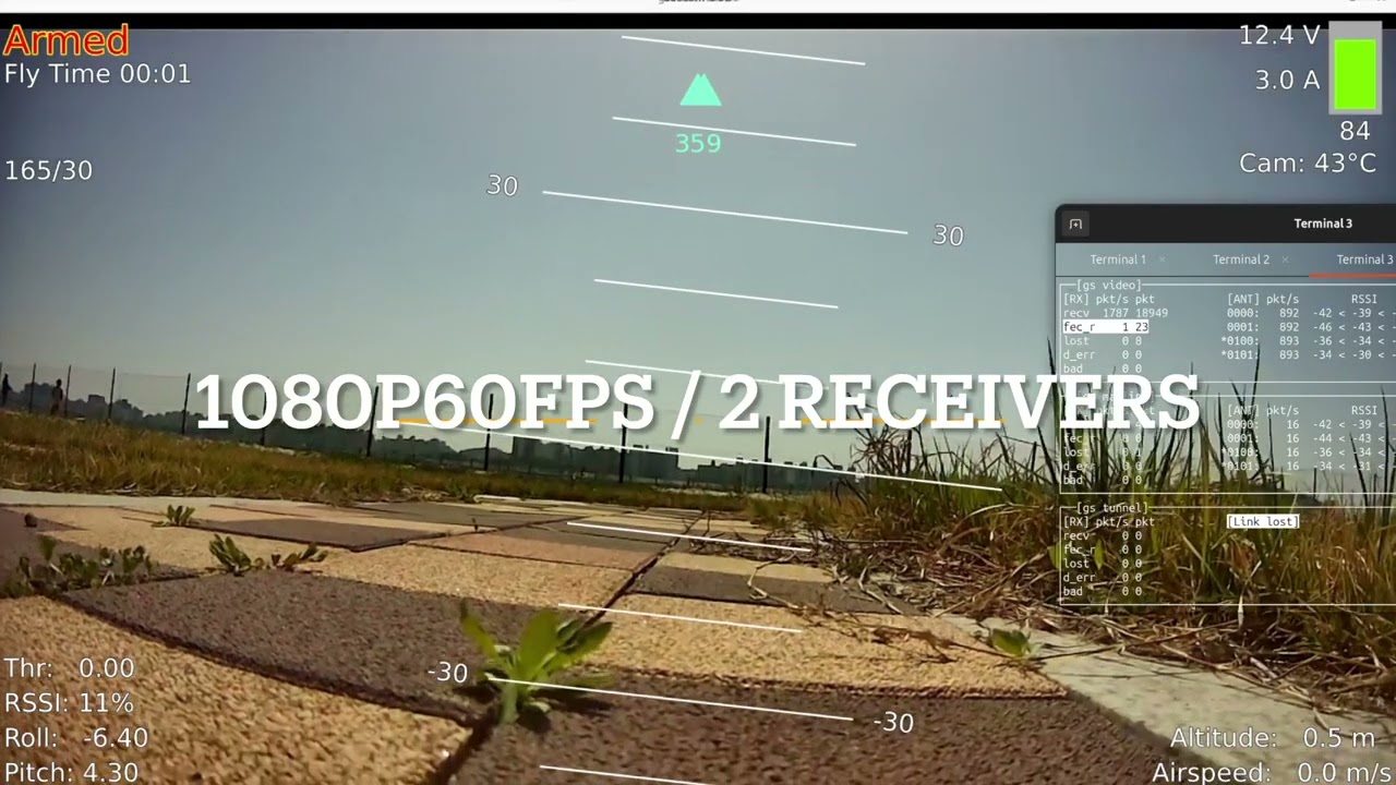 OpenIPC FPV field test #2 1080p60fps / 1&2 wifi receivers - YouTube