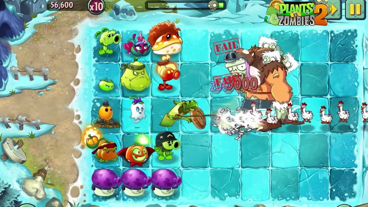 PvZ 2 - Random Team plant Vs  Chicken & Conehead Ball Zombies -Which side will win? #plantsvszombies