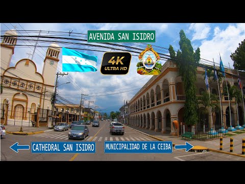LA CEIBA, HONDURAS - UHD 4K - City Driving Tour with Street Names