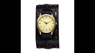 JewelryWe Men's Steampunk Leather Cuff Watch Review - Pros & Cons - steampunk leather watches