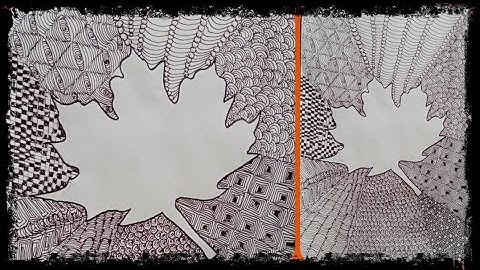 How to draw zentangle Maple Leaf | Easy tutorial | Step by the/Mandala art