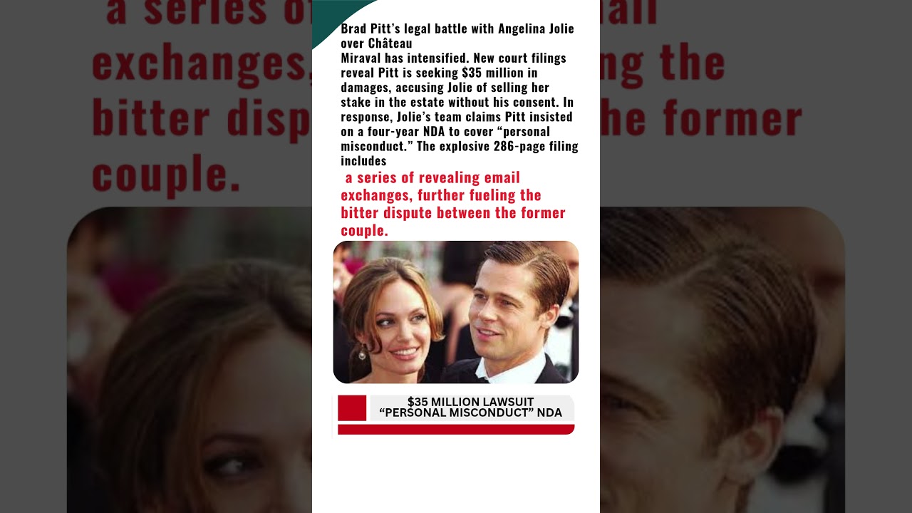 Brad Pitt and Angelina Jolie's tense legal battle takes a turn with $35million lawsuit