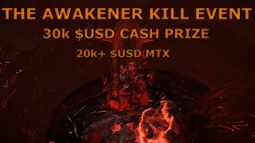 [Path of Exile] Over 30,000 $USD Cash Prize AWAKENER Hardcore SSF Boss Kill Event in 3.9 Metamorph!