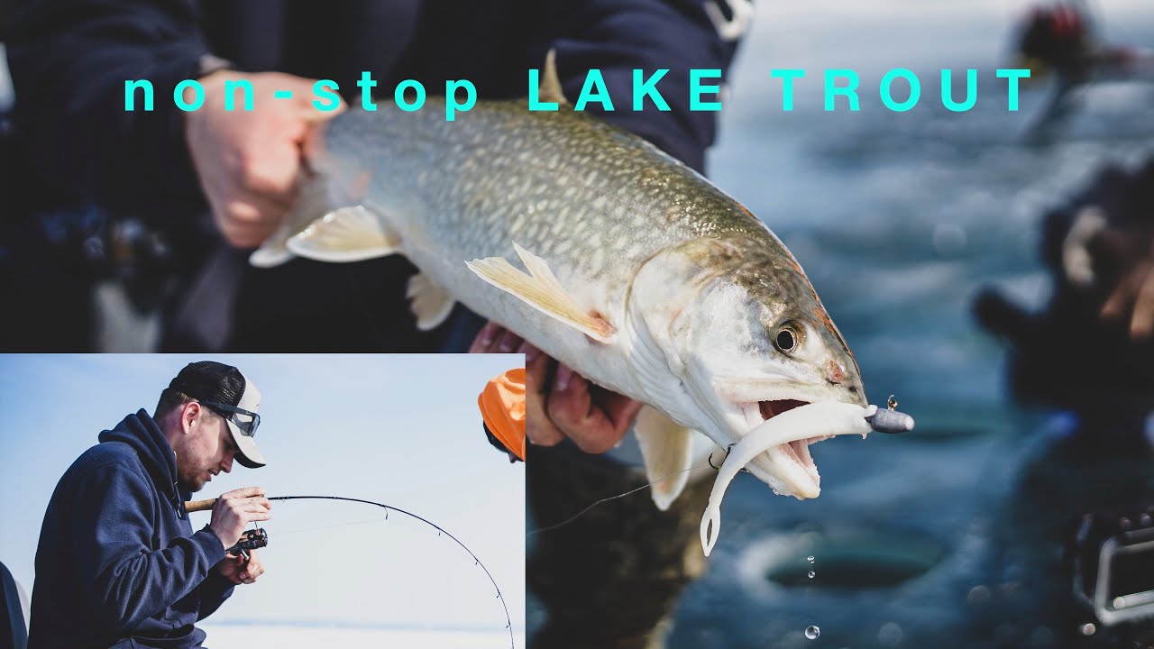 Lake Superior ICE FISHING (CRAZY LAKE TROUT FISHING) YouTube