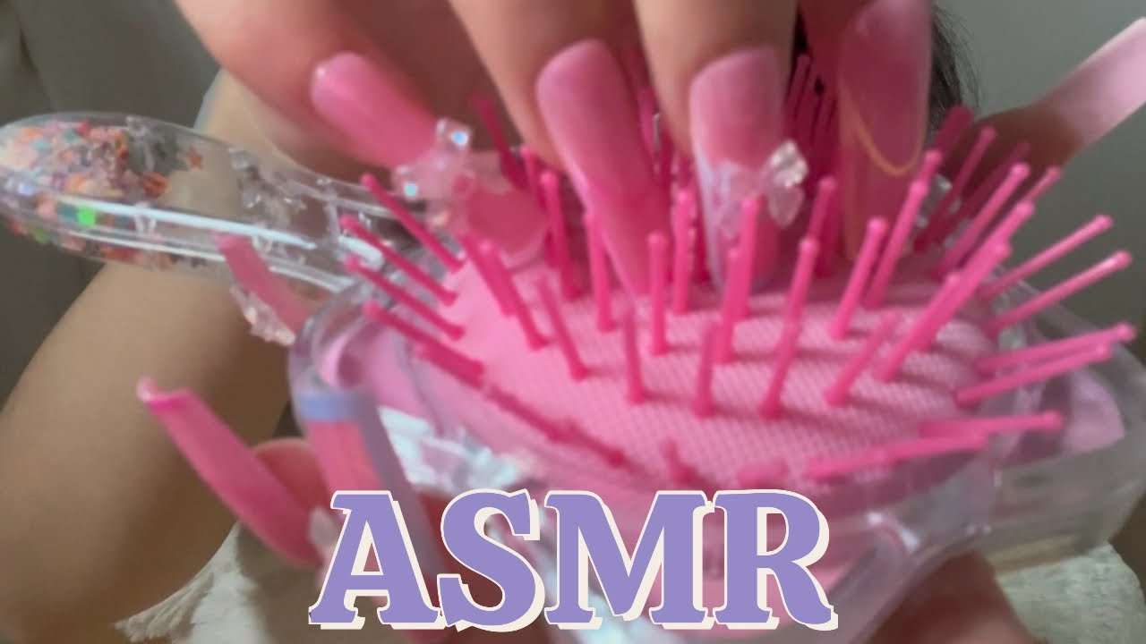 [ASMR] 💓 마이멜로디 글리터 브러쉬 태핑 & 스크래칭 | 헤어브러싱 & 유리병 사운드 | Glitter Brush Tapping & Hair Sounds