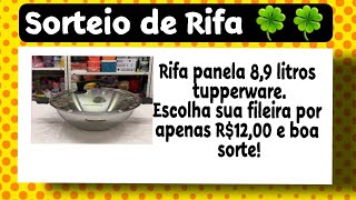 Sorteio De Rifa Panela Tupperware