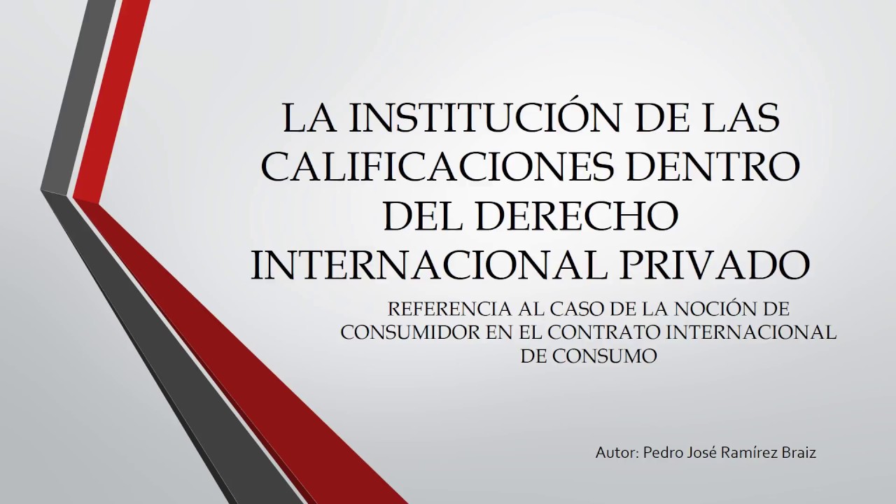 Calificaciones En El Derecho Internacional Privado