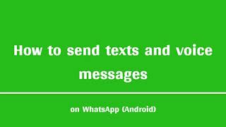 Send texts and voice messages on WhatsApp (Android Version) screenshot 4