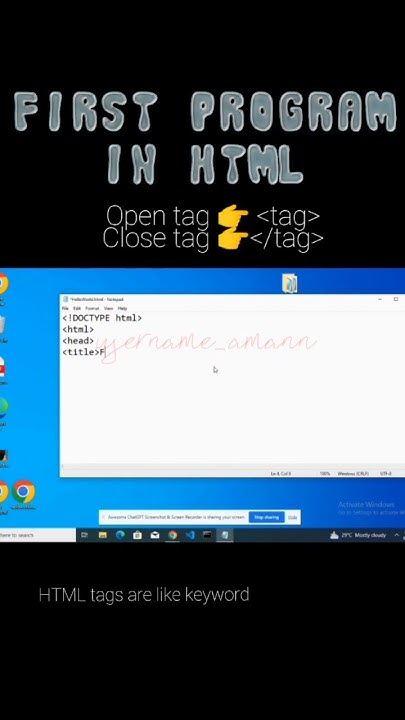 HTML basics |01| Create your first HTML program... - YouTube