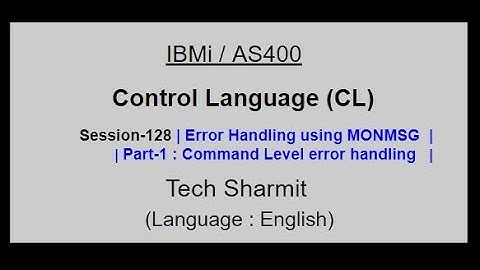 Error handling  (MONMSG) (Part-1) | IBM i | AS400 | CLLE | cl programming in IBM i  |
