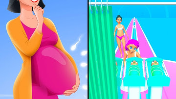 Forward vs Reverse Gaming in Pregnant Run🤰| All Levels Gameplay