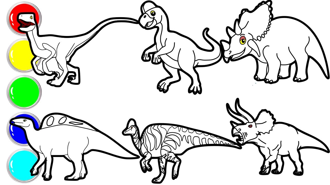 Нарисуйте удивительных динозавров за считанные минуты! Велоцираптор, Паразауролоф, Трицератопс, У...
