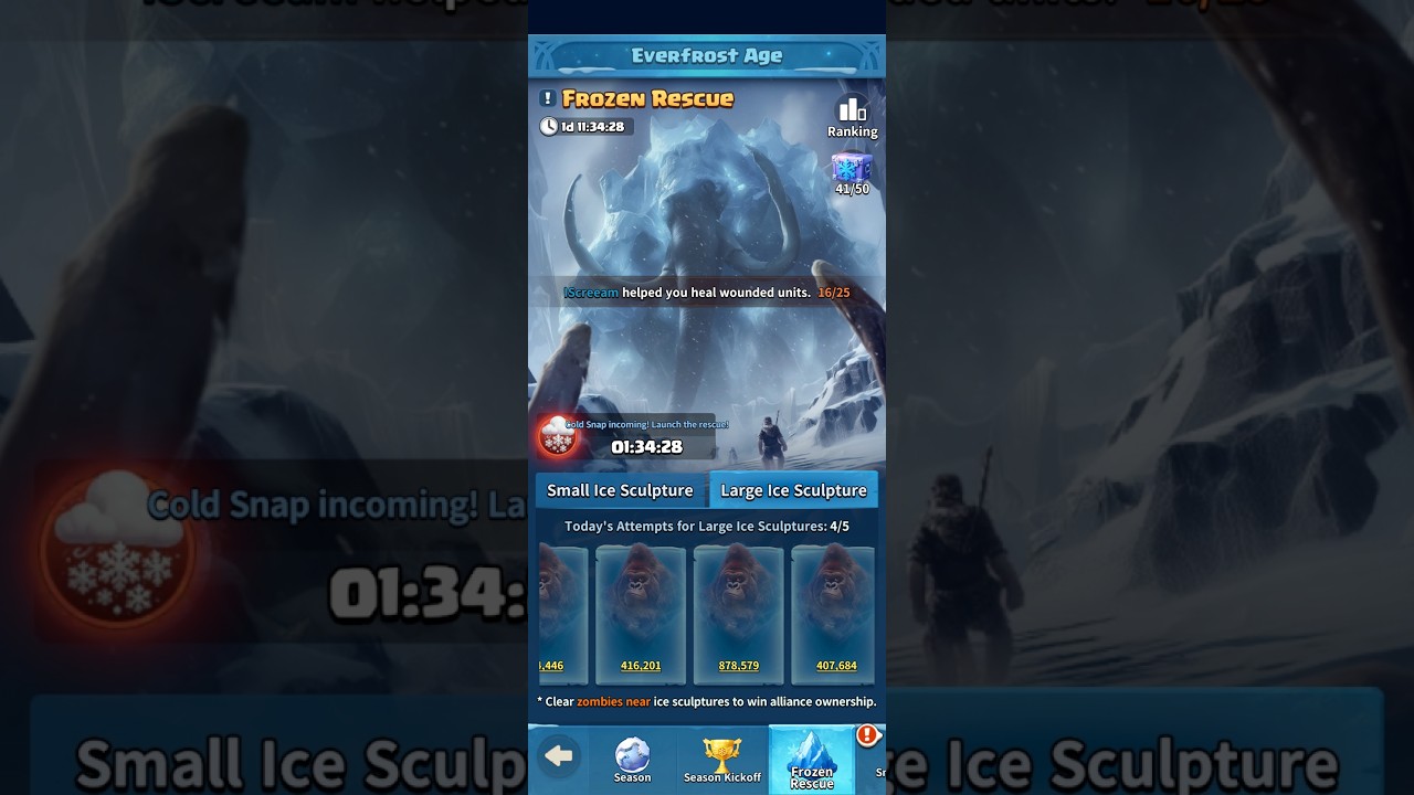 Rescue Ape From large ice sclupture-