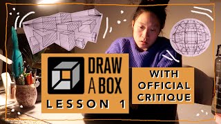 Episode 1 - Lesson 1 | Learning how to draw with DRAW A BOX | official critique review & progress