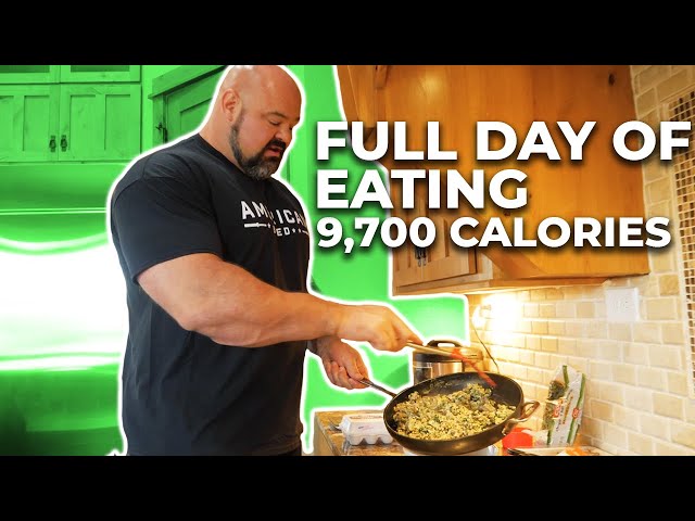 WORLD'S STRONGEST MAN FULL DAY OF EATING | 9,700 CALORIES class=