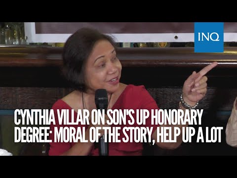 Cynthia Villar on son being given UP honorary degree: Moral of the story, help UP a lot