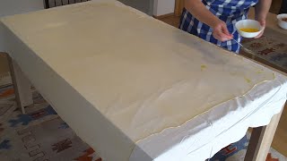 What are the limits when stretching the burek dough?It should be transparent and thinner than paper!