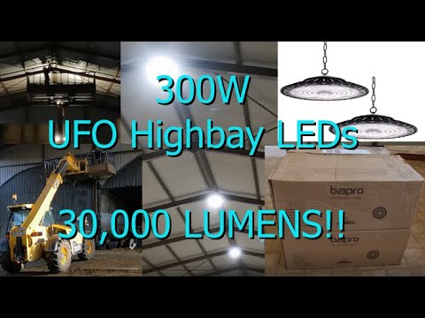 UFO High Bay LED 300W 30K LUMENS (Unboxing and Farm Install)