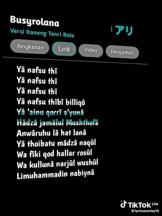 (Lirik) lagu (Ya nafsuti)
