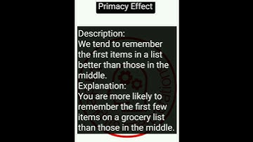 Primacy Effect cognitive biases psychology facts about human thoughts and behaviour english